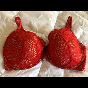 Lane Bryant Cacique 40DDD red lace bra
